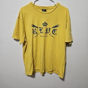 Polo Ralph Lauren T-Shirt Mens Large Yellow RLPC Boathouse Logo Crew Neck Vtg
